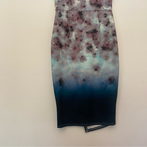 NWOT ASOS size 6 MIDI dress with asymmetrical hemline with watercolor effect - Picture 9 of 16